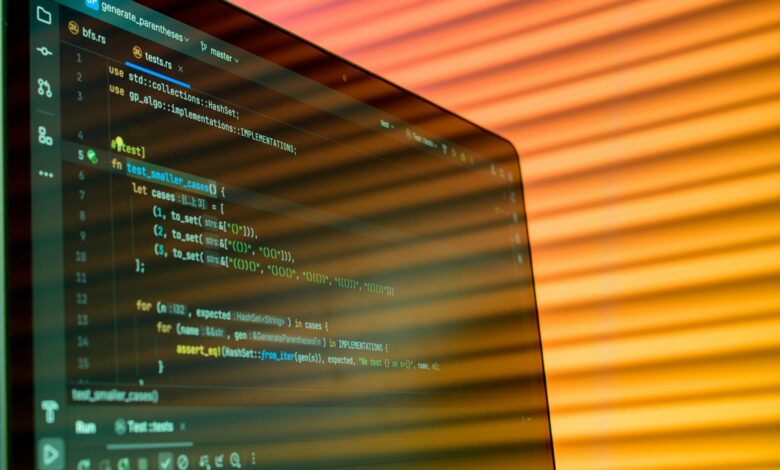 Computer screen displaying cybersecurity code and digital security interface