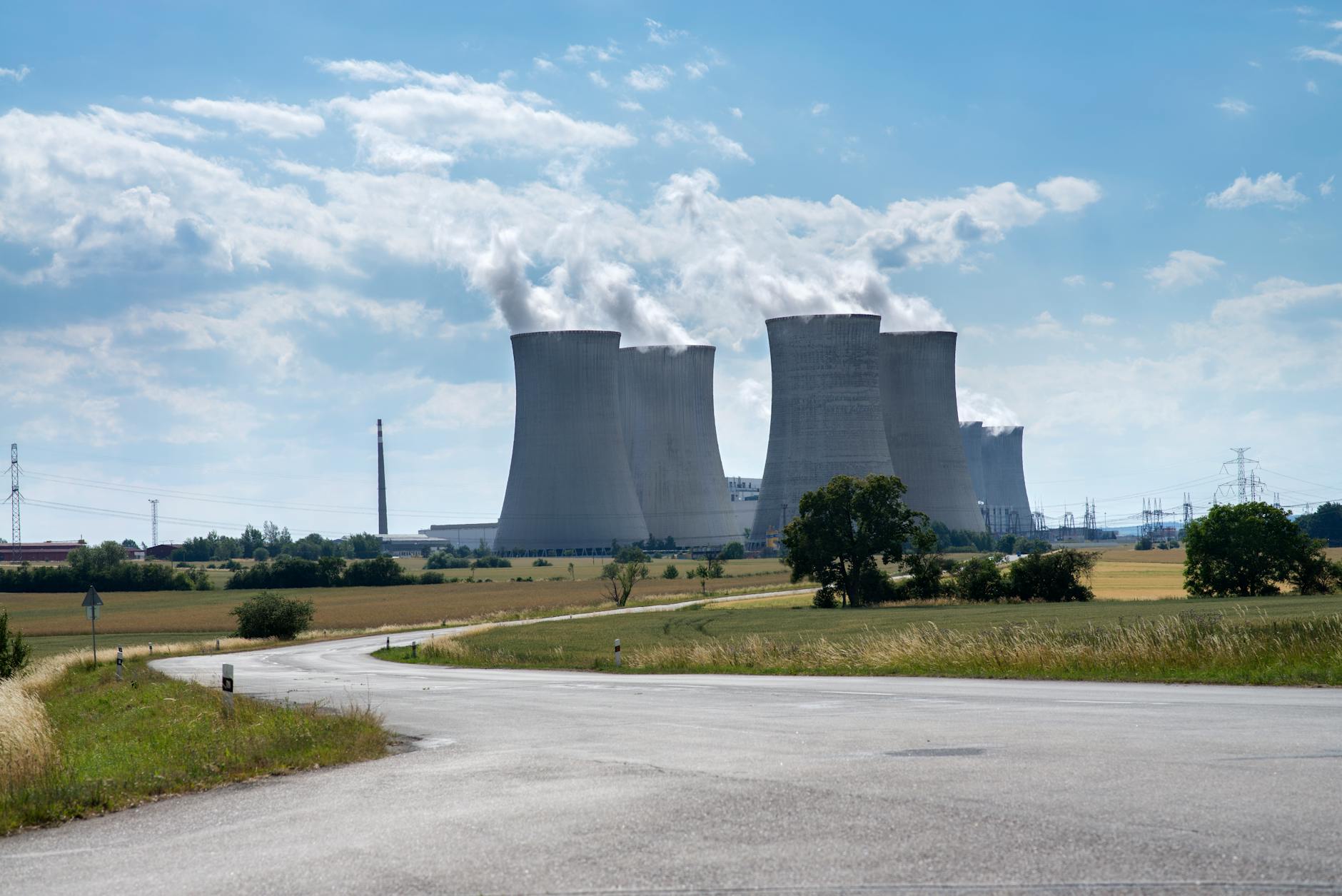 Nuclear power plant cooling towers and industrial facilities