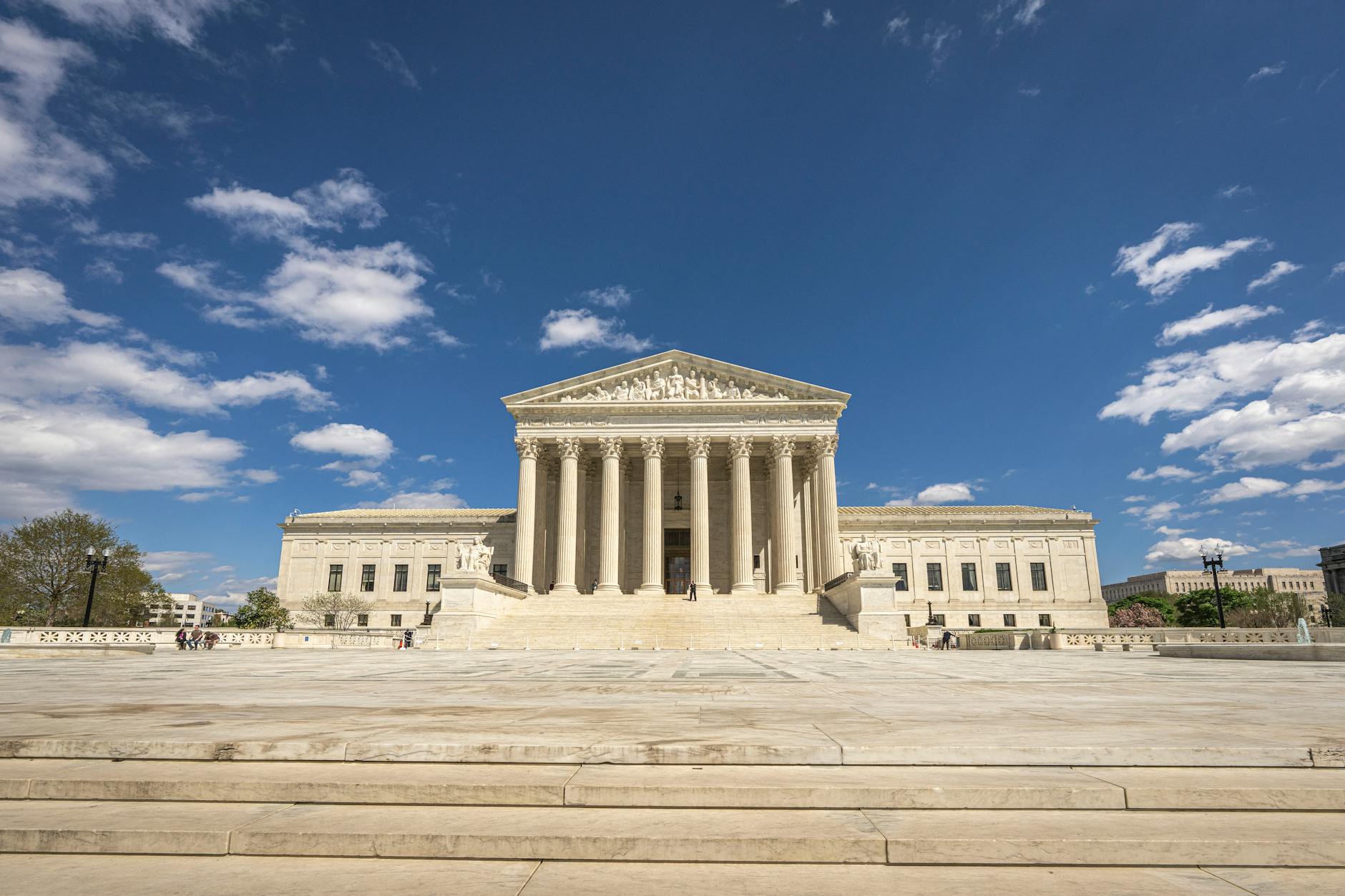 The United States Supreme Court building with its iconic columns and steps