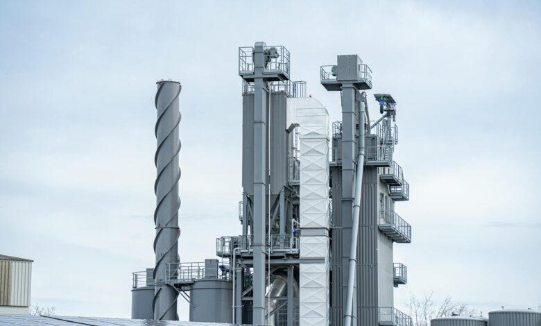 Modern manufacturing facility with production equipment and assembly lines