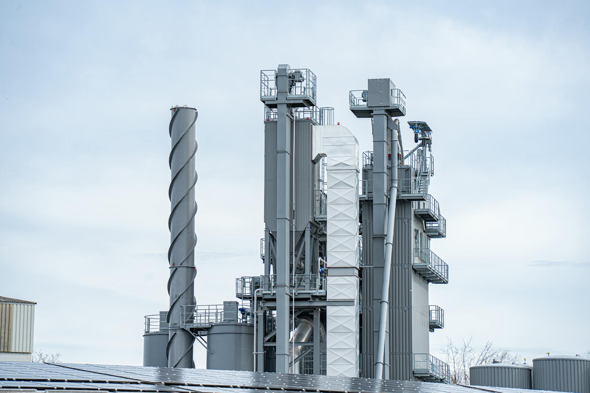 Modern manufacturing facility with production equipment and assembly lines