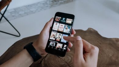 Modern streaming device with remote control on entertainment center