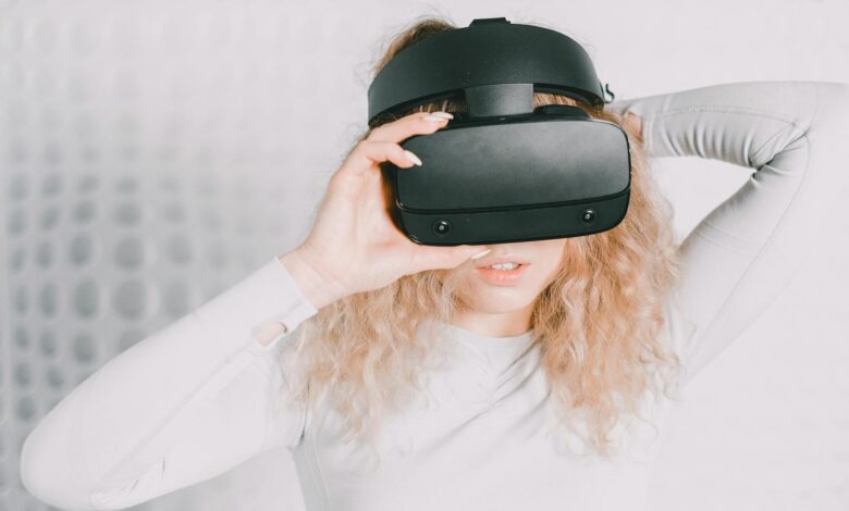 Modern VR headset displaying advanced mixed reality technology