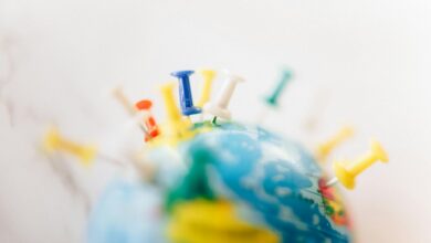 Traditional mountain village with stone buildings nestled in mountainous terrain