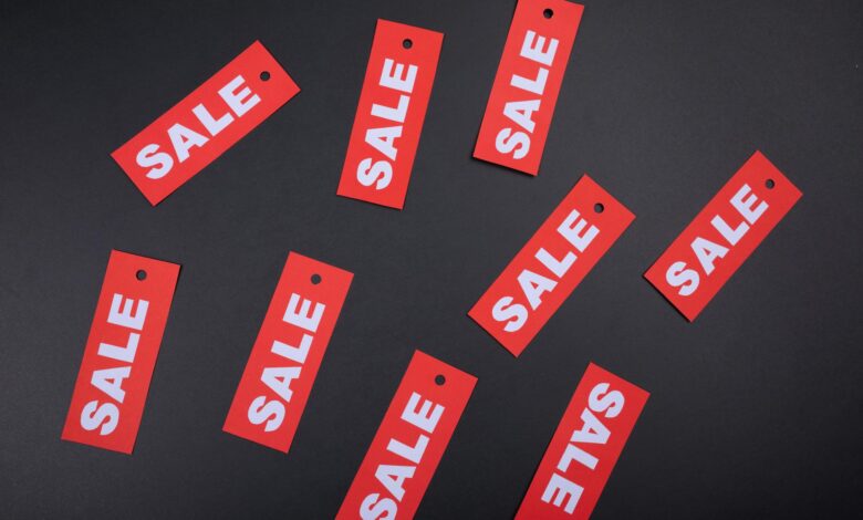 Product labels showing environmental information and certification marks