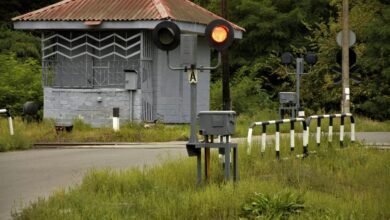 Border crossing checkpoint with gates and security infrastructure