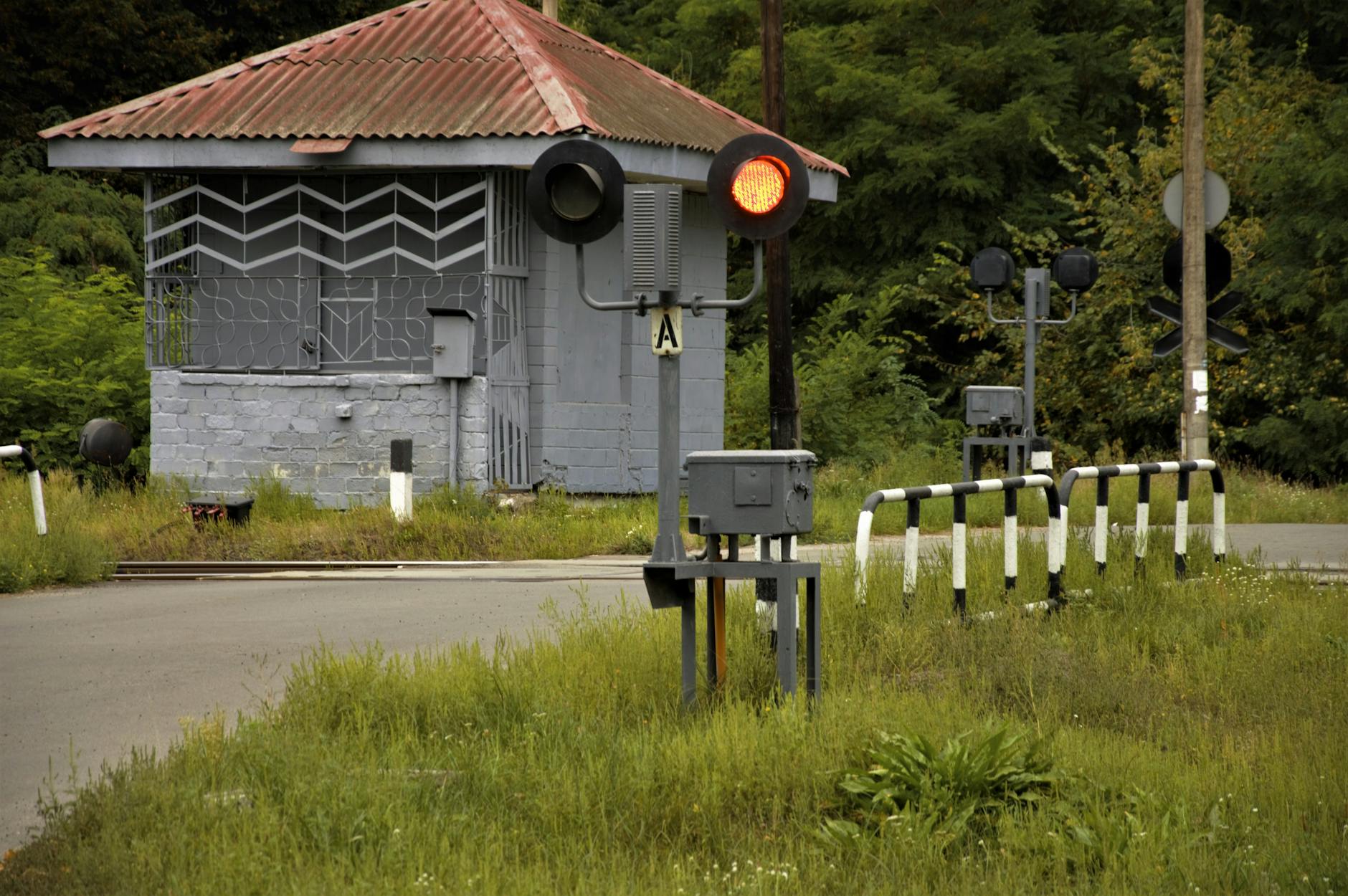 Border crossing checkpoint with gates and security infrastructure