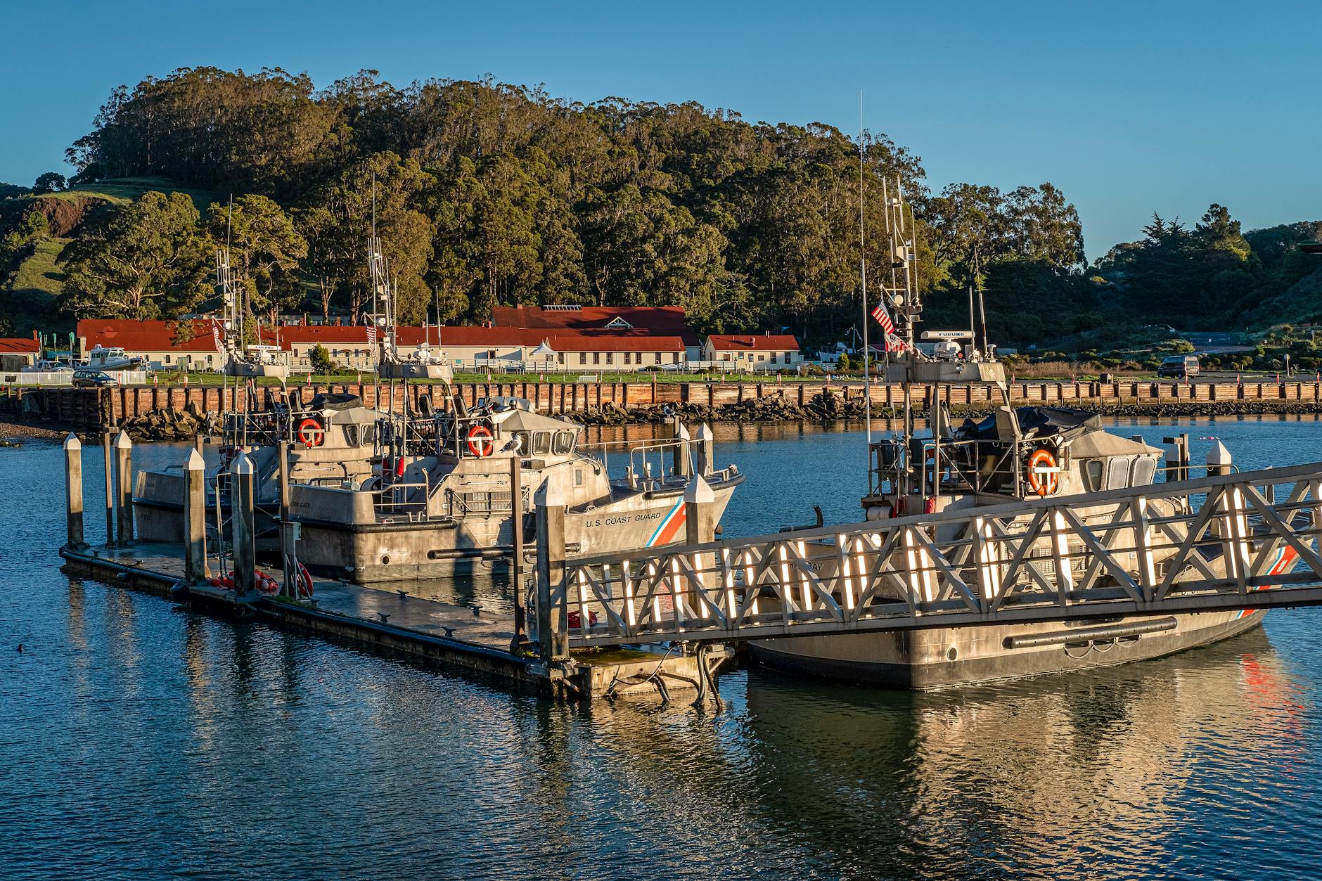 Coast guard rescue vessel responding to maritime emergency