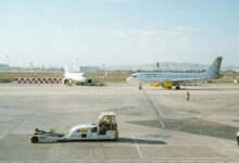Airport runway prepared for international transport and repatriation flights