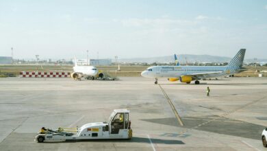 Airport runway prepared for international transport and repatriation flights