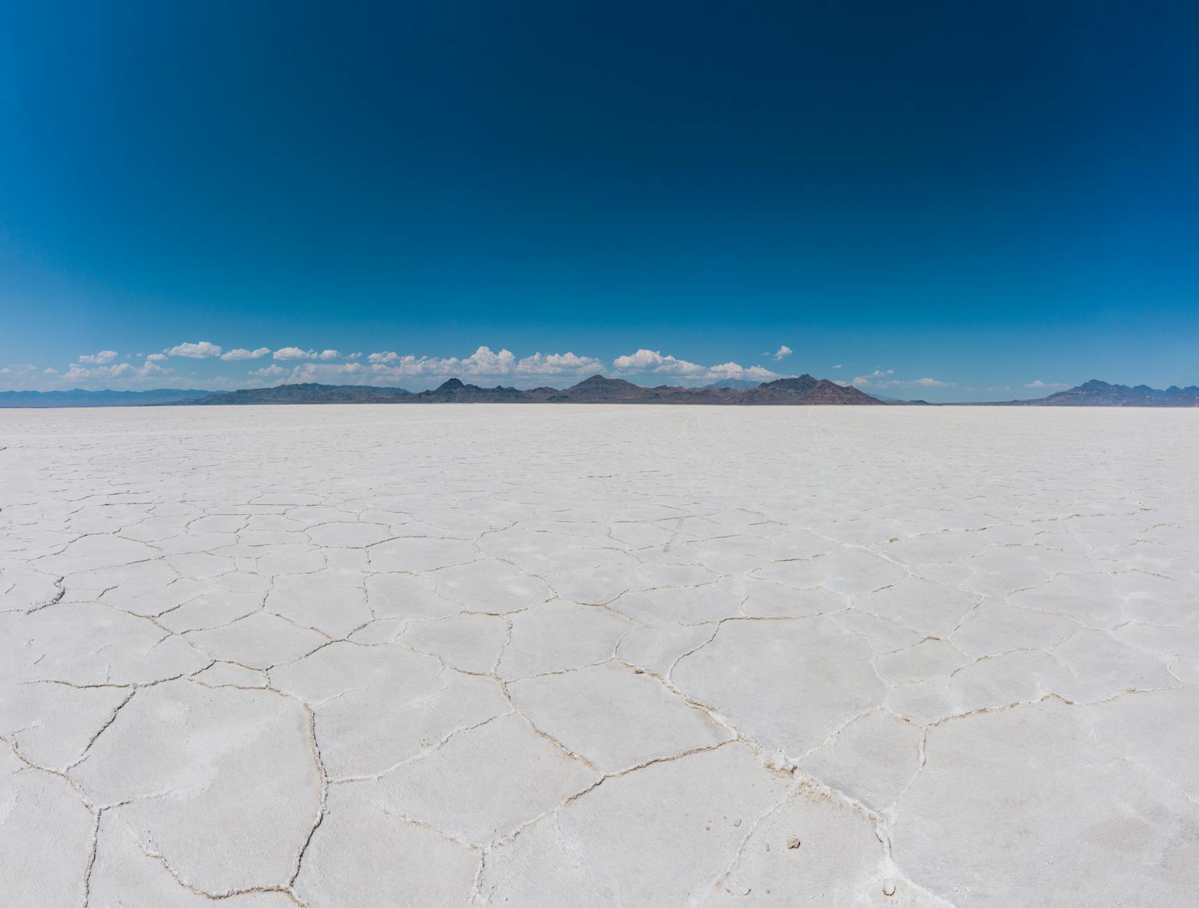 Vast salt flat landscape in Chile's Atacama Desert where lithium brine deposits are extracted