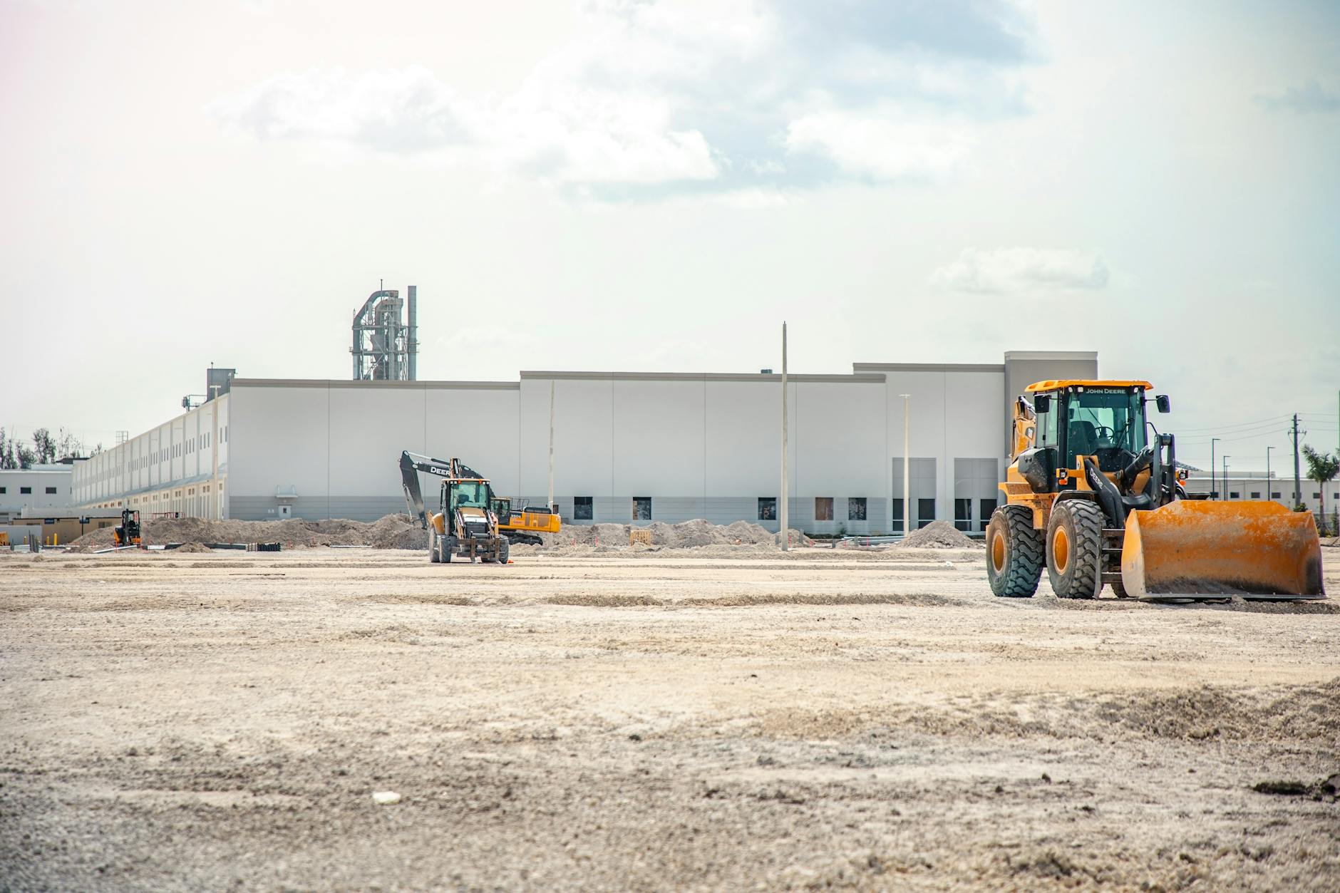 Large Amazon fulfillment center warehouse exterior view