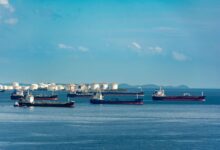 Large LNG tanker vessel at sea representing Shell's liquefied natural gas operations