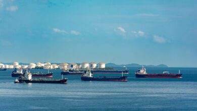 Large LNG tanker vessel at sea representing Shell's liquefied natural gas operations