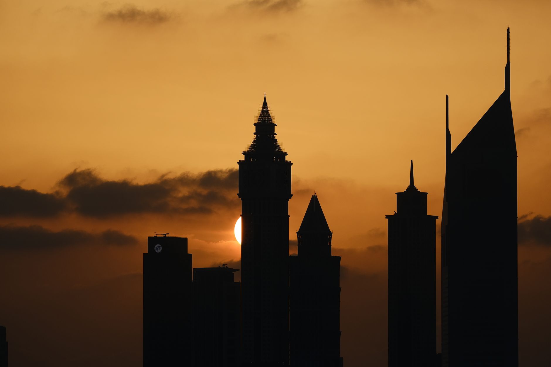 Aerial view of Dubai financial district skyline representing Gulf investment activity