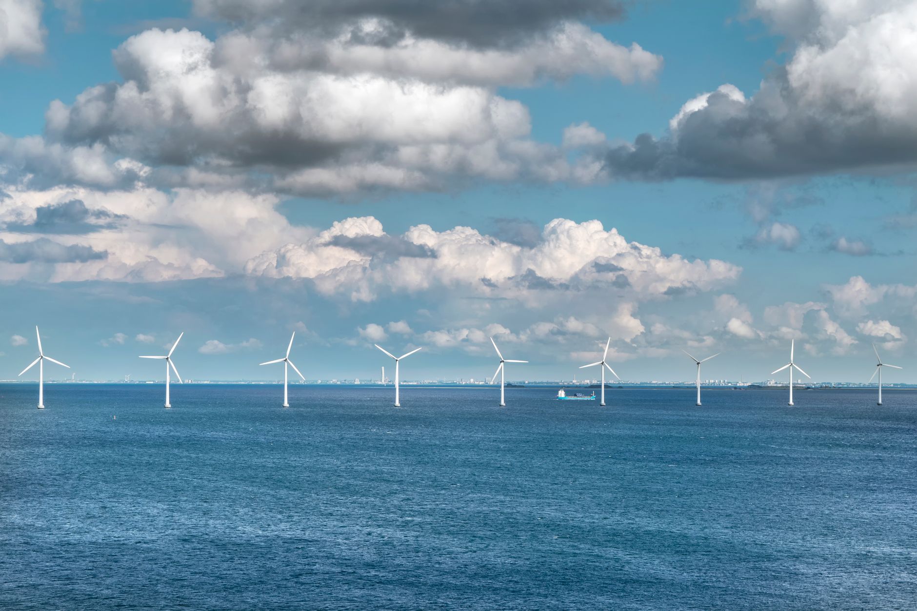 Offshore wind turbines in open water representing European renewable energy expansion