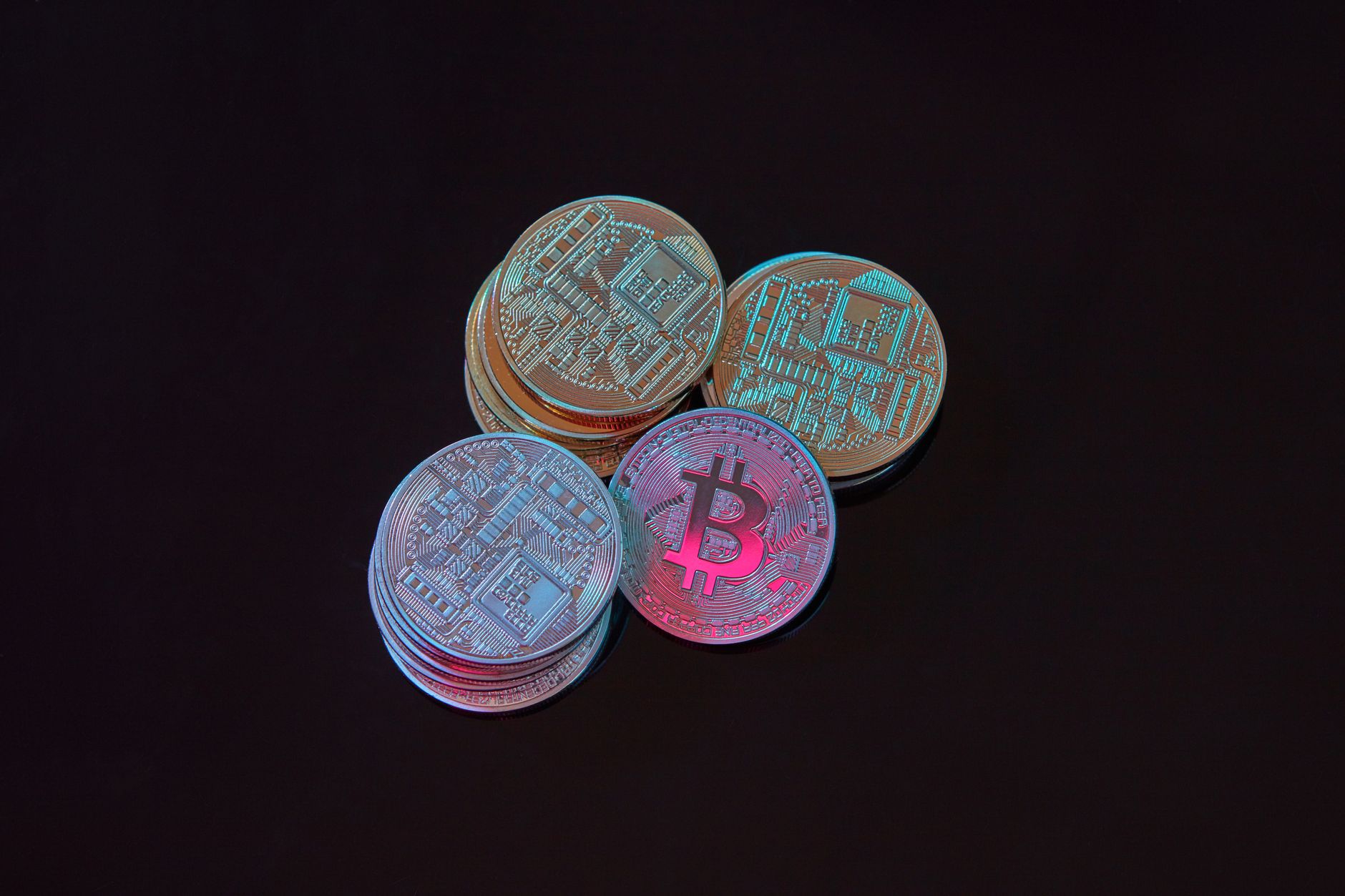 Close-up of digital currency and stablecoin concept illustration