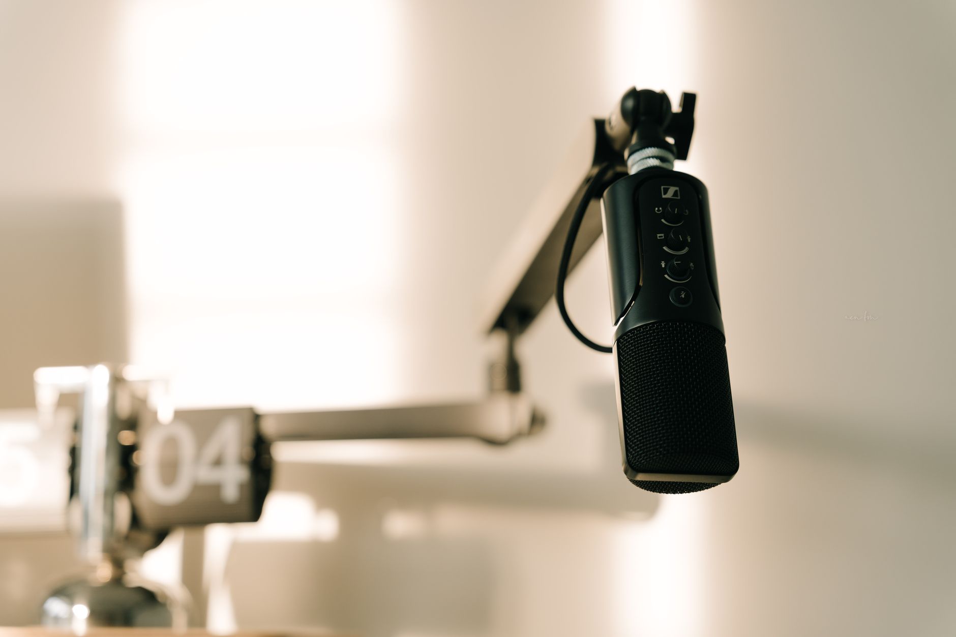 Professional recording studio microphone used for audiobook narration