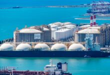 Large LNG tanker vessel at sea representing Shell's liquefied natural gas operations