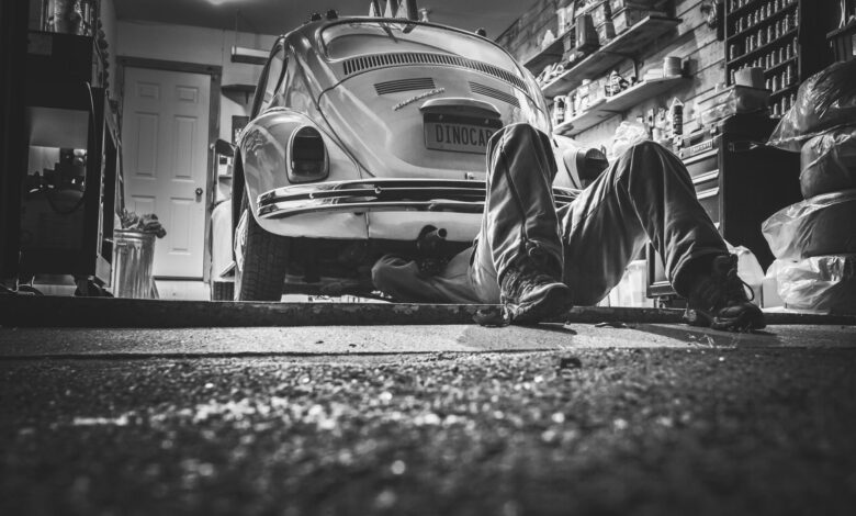 Volkswagen automobile manufacturing facility interior with assembly line