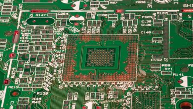 Close-up of a semiconductor wafer used in advanced chip manufacturing