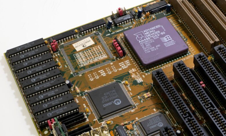 Close-up of a graphics processing unit chip on a circuit board representing Nvidia's Blackwell architecture delays