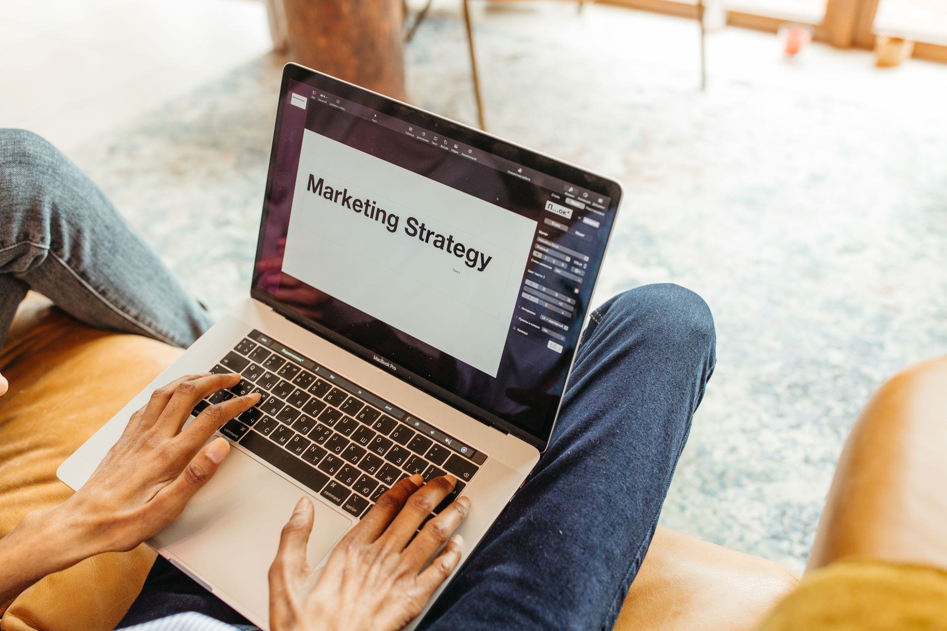 Marketing professional reviewing digital advertising campaign data on a computer screen