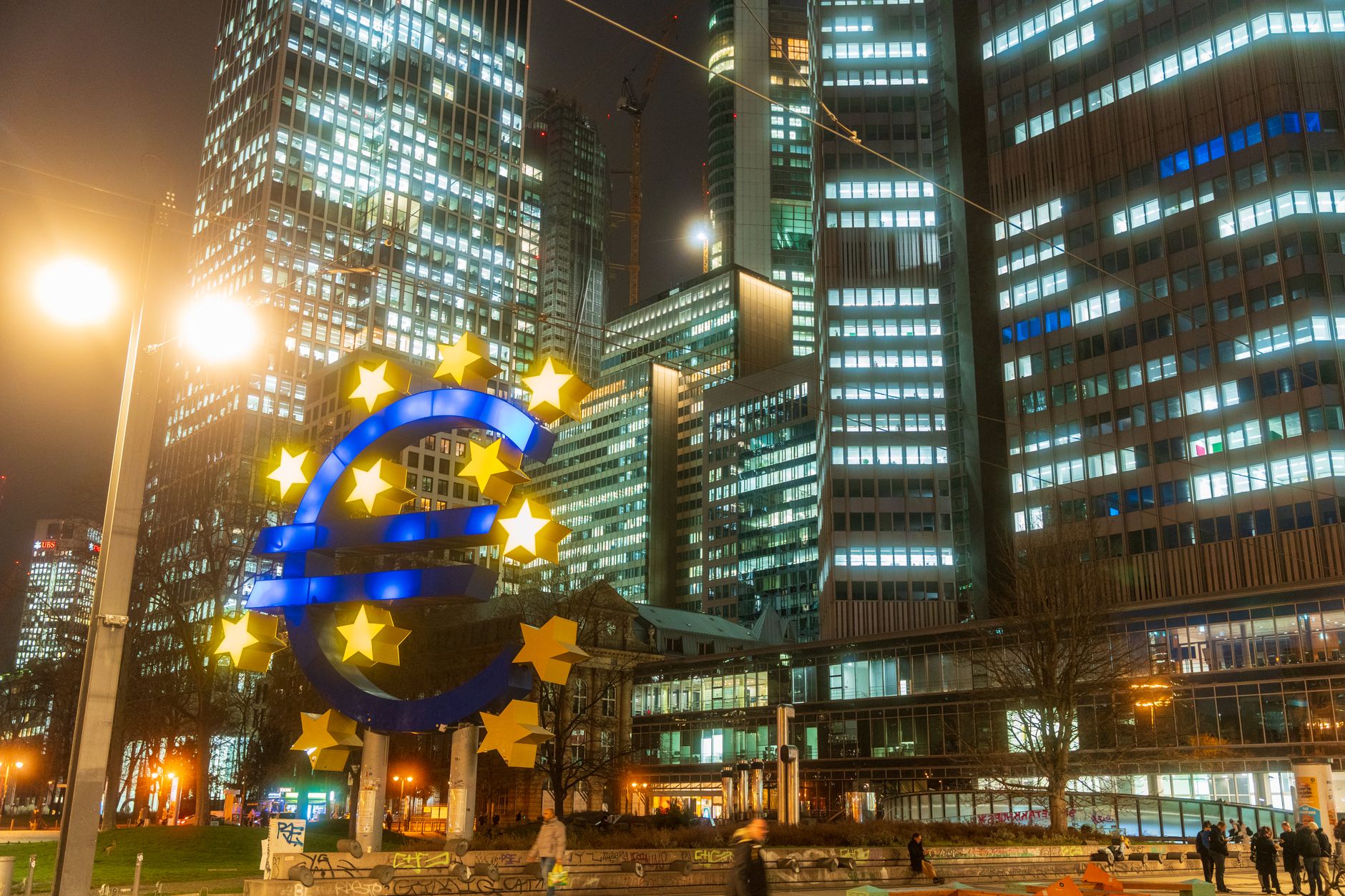 European city financial district skyline