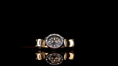 Close-up of a luxury mechanical watch face showing intricate dial detailing