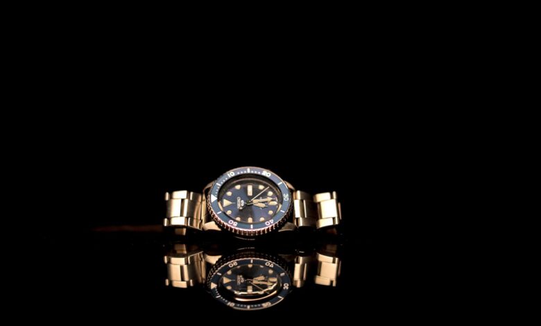 Close-up of a luxury mechanical watch face showing intricate dial detailing