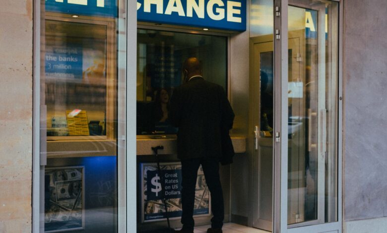 Modern bank interior representing wealth management operations