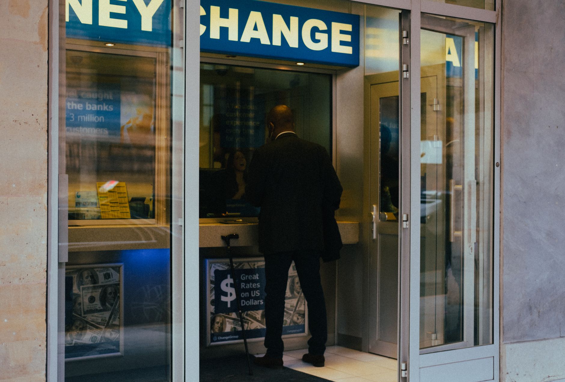 Modern bank interior representing wealth management operations