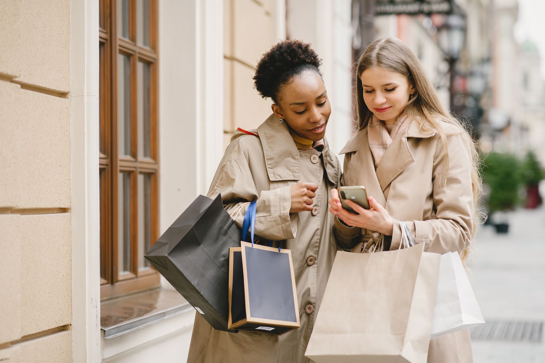 Person browsing a mobile shopping app on a smartphone