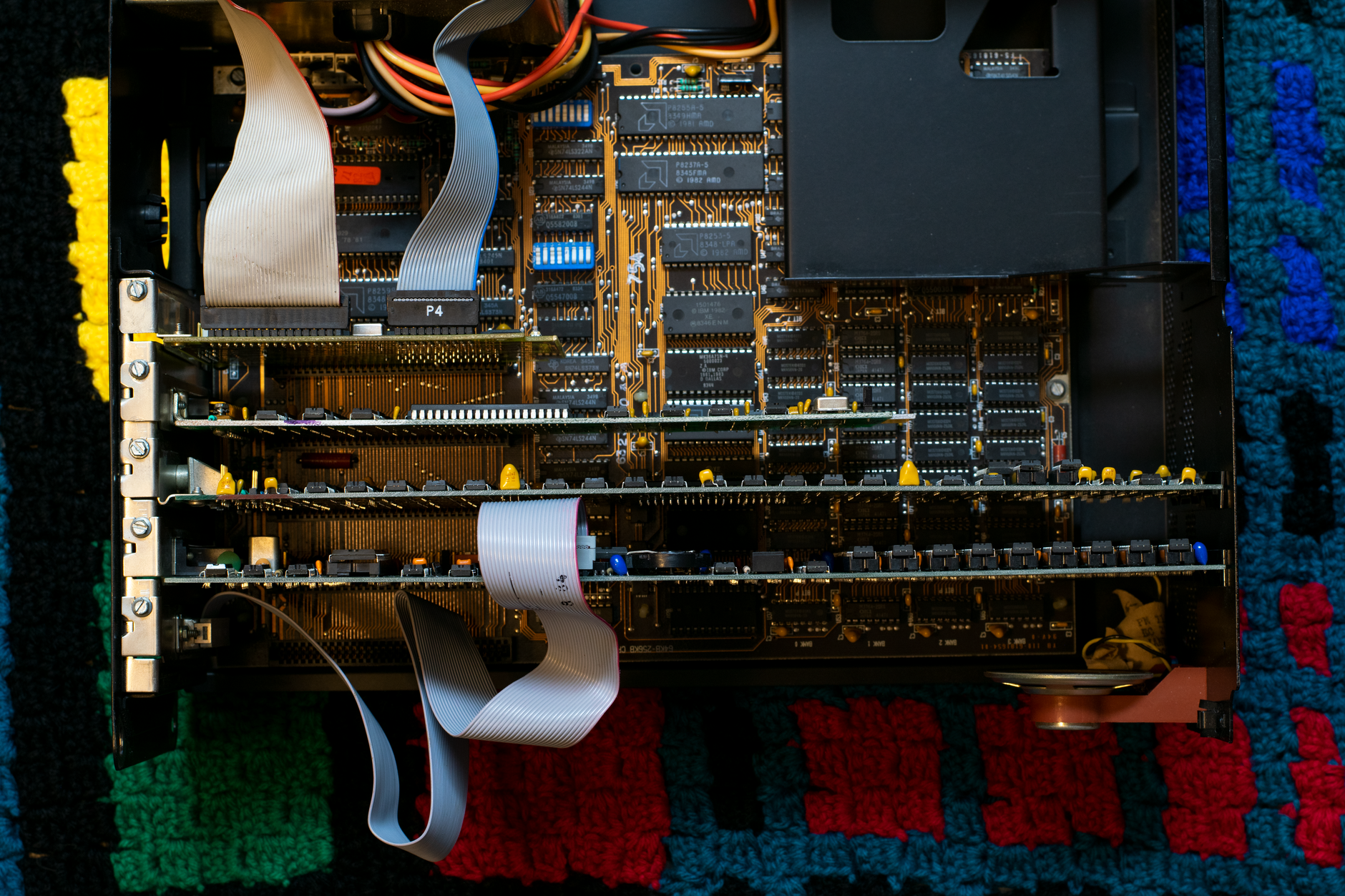 Close-up of a semiconductor GPU chip on a circuit board