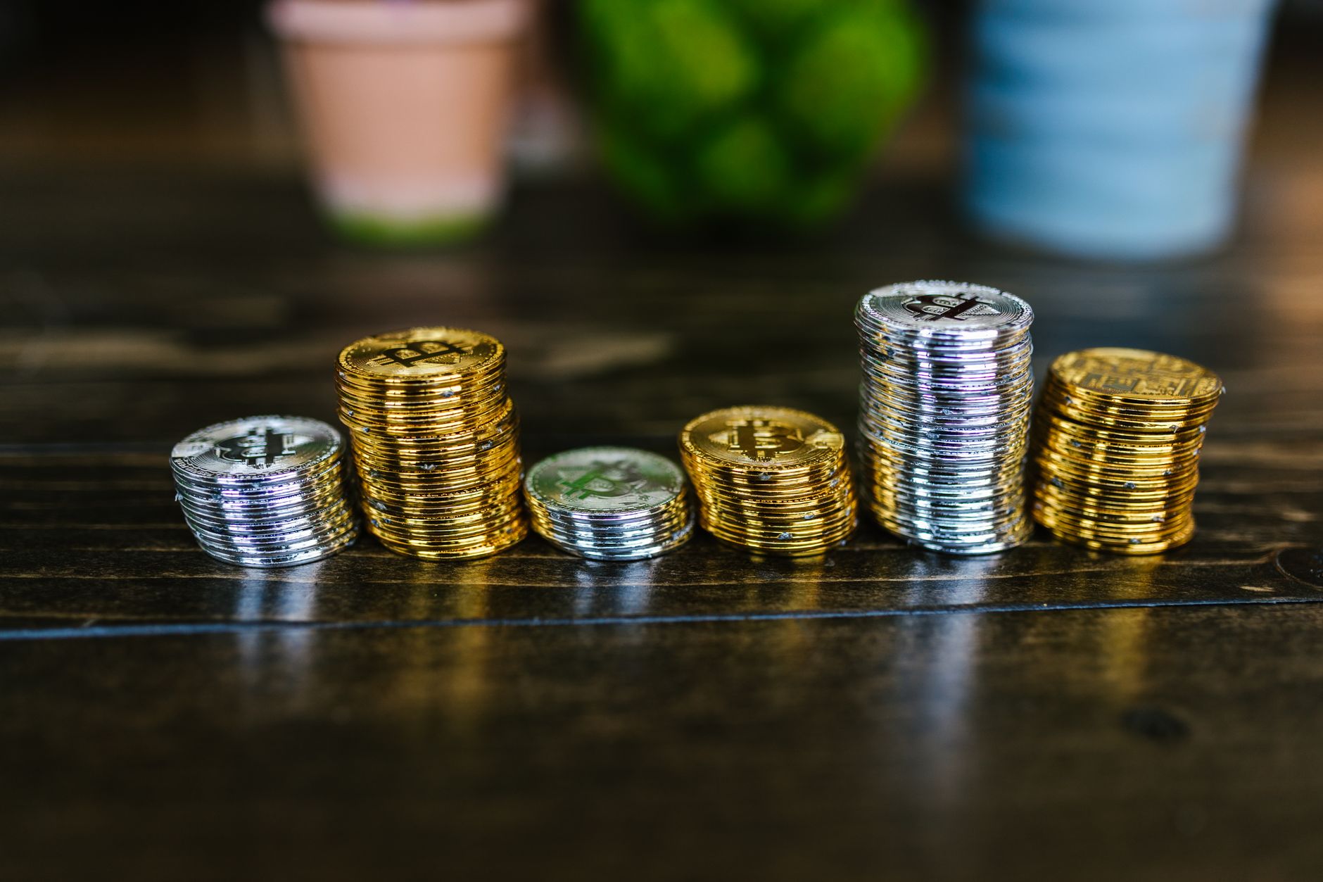 Close-up of digital currency coins representing stablecoin assets