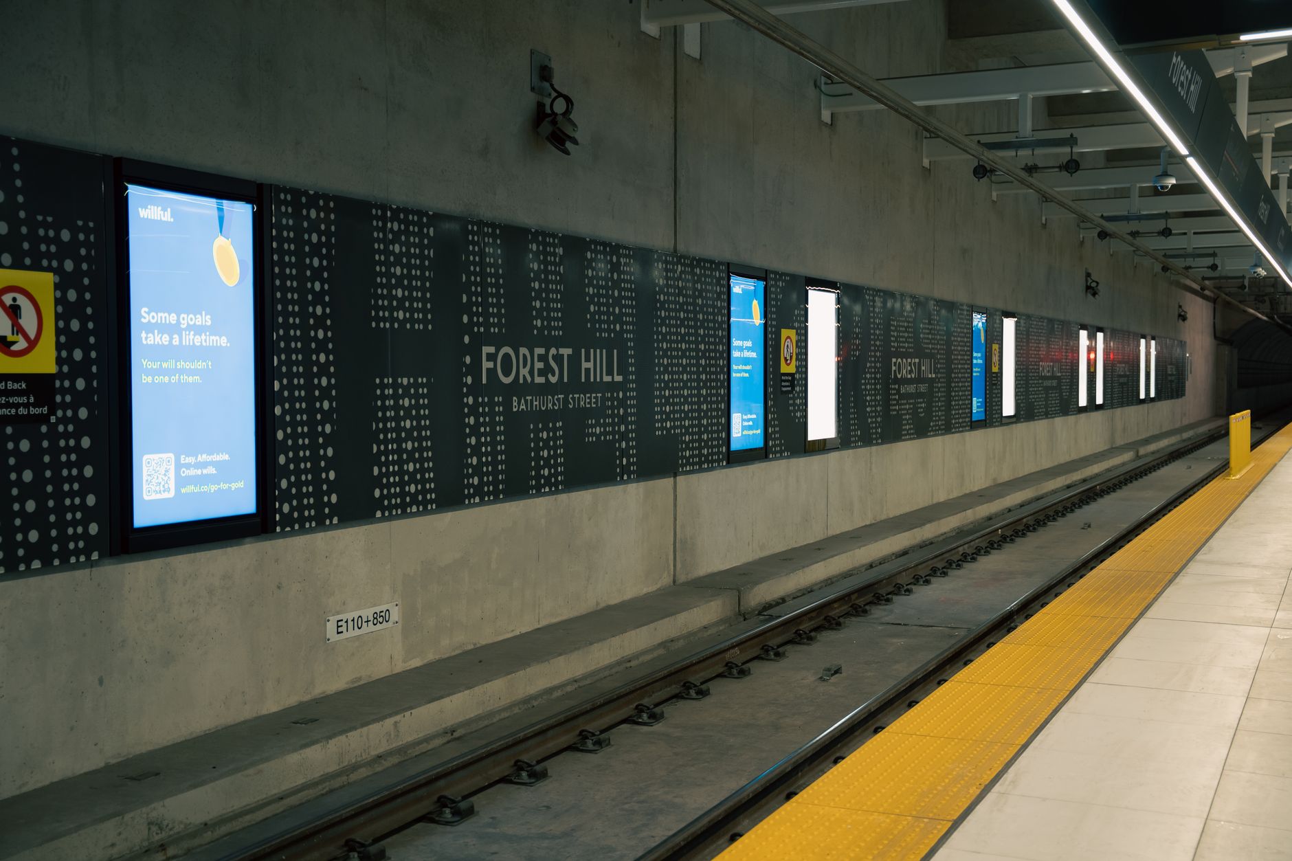 Digital advertising display showing product promotions in a retail environment