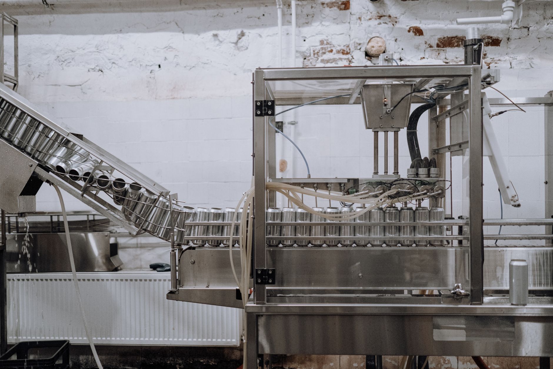 Industrial production line inside a modern manufacturing facility