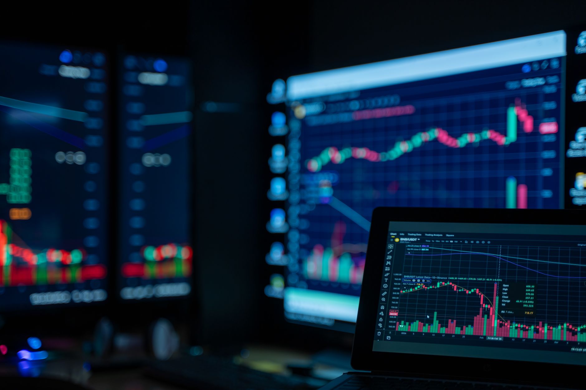 Wall Street financial district with traders and market activity