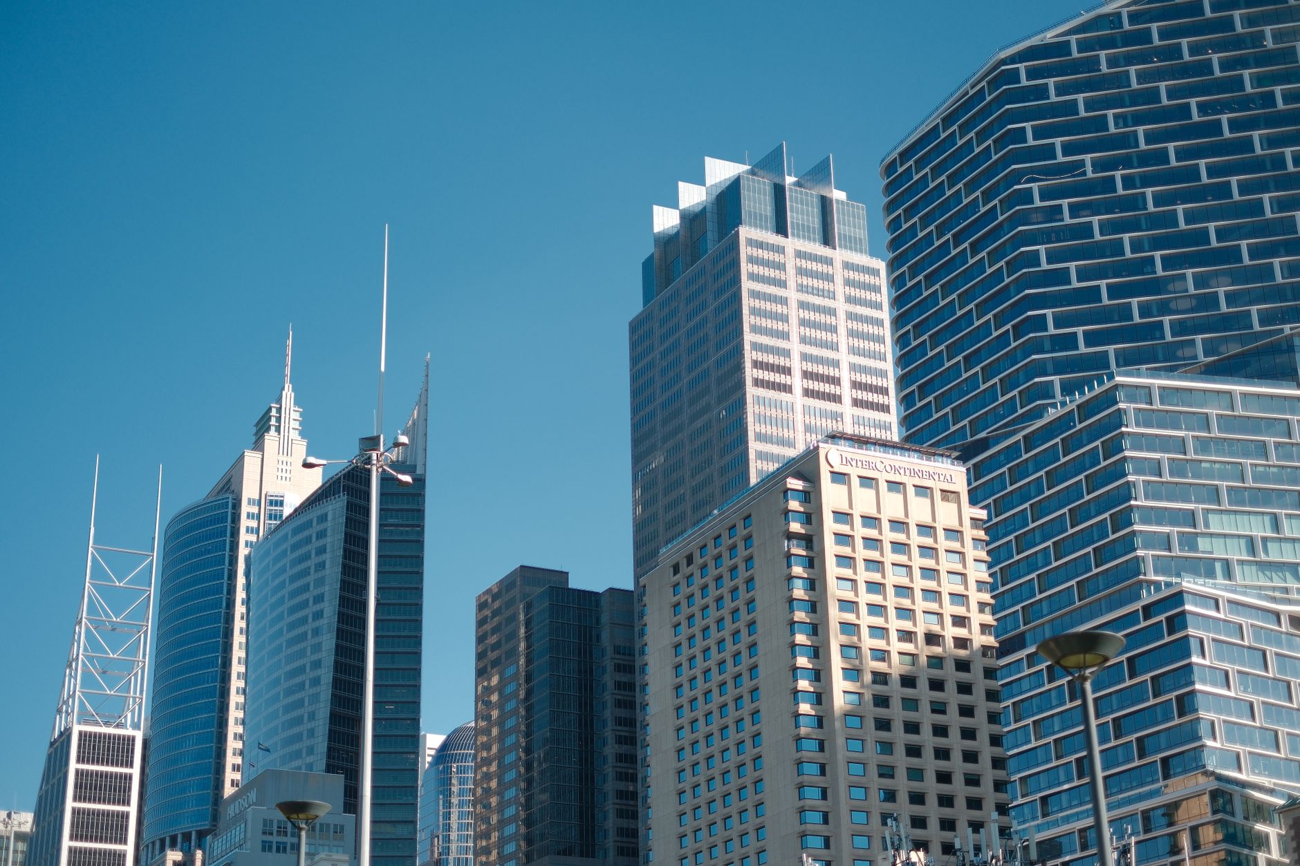 Urban financial district skyline representing major banking competition