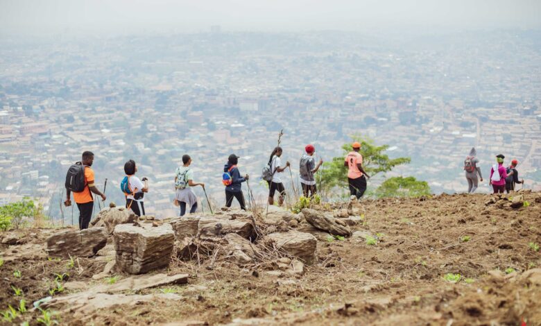 Small group of travelers participating in a local cultural activity