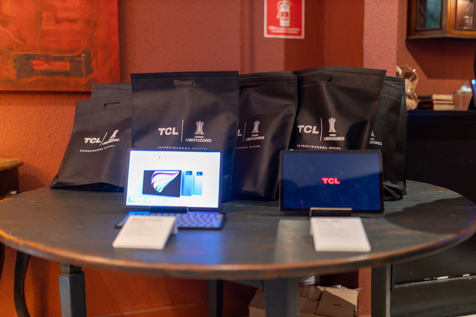 Consumer electronics on display at a technology retail environment