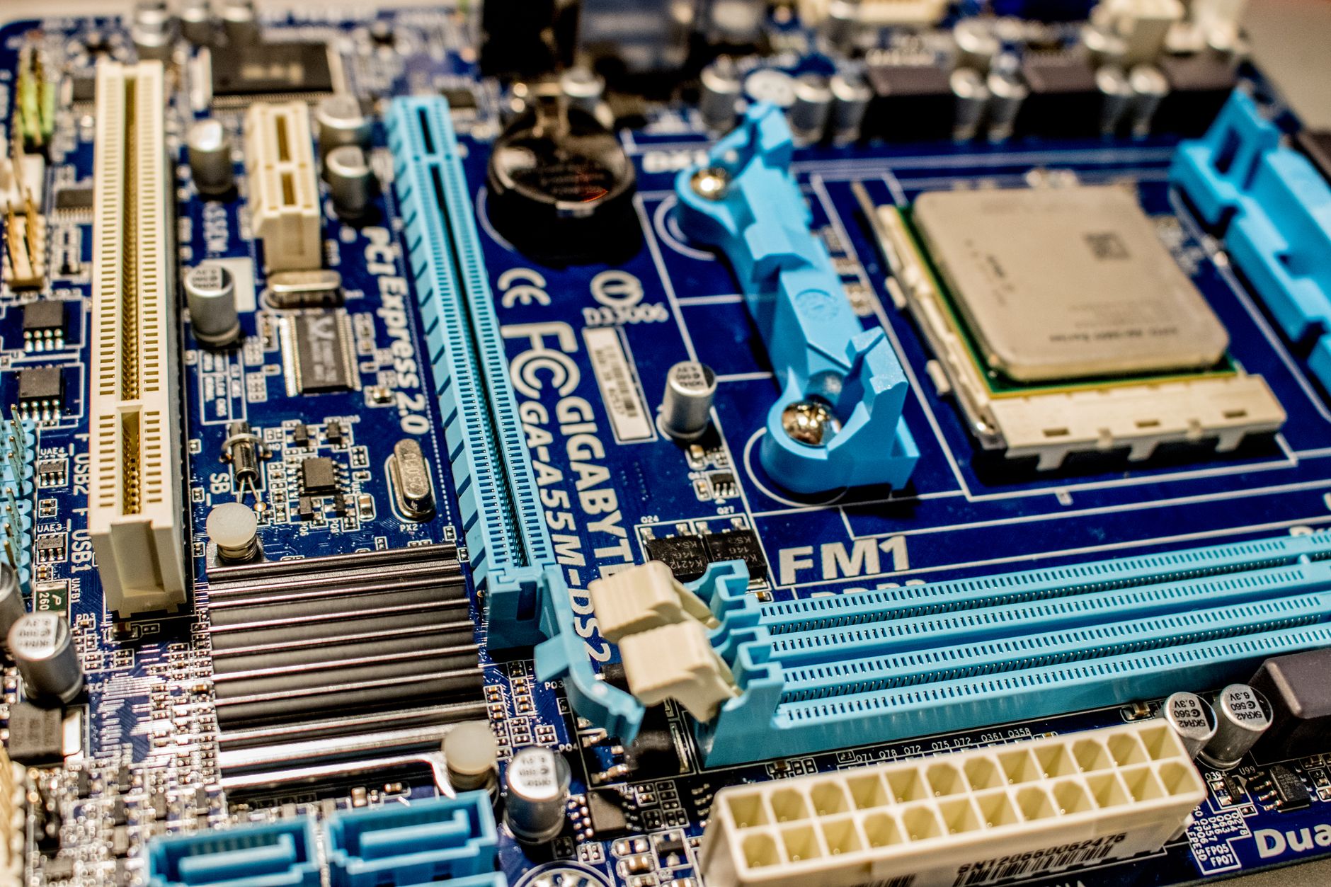 Close-up of GPU hardware components inside a high-performance computing system