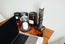 A modern workspace with a laptop open on a desk, representing digital productivity tools