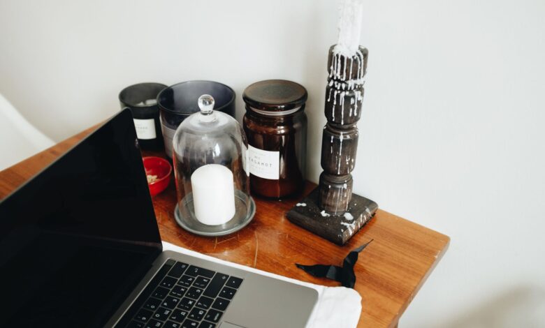 A modern workspace with a laptop open on a desk, representing digital productivity tools