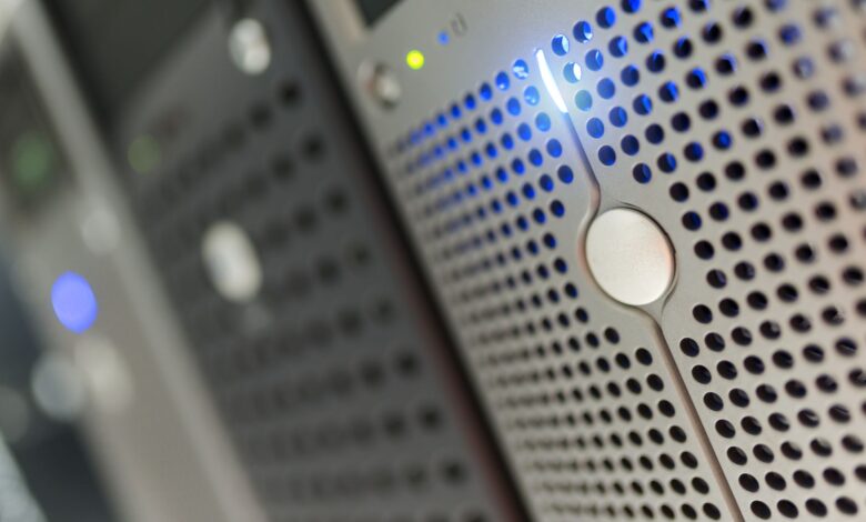 Rows of servers in a modern data center representing cloud infrastructure and data pipeline technology