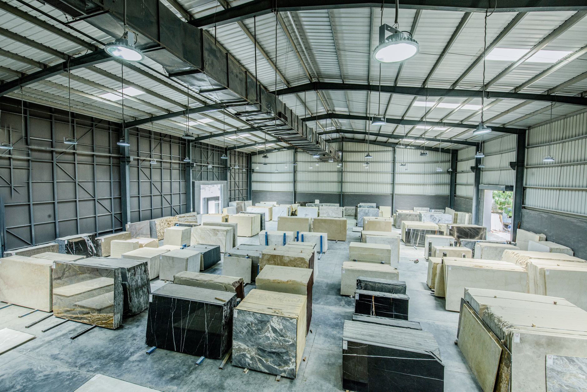Large warehouse interior with organized shelving representing B2B wholesale operations